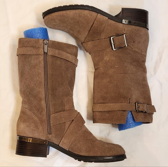 Vince Camato‎ Walleya Moto suede boots size 8 Taupe - Picture 1 of 8